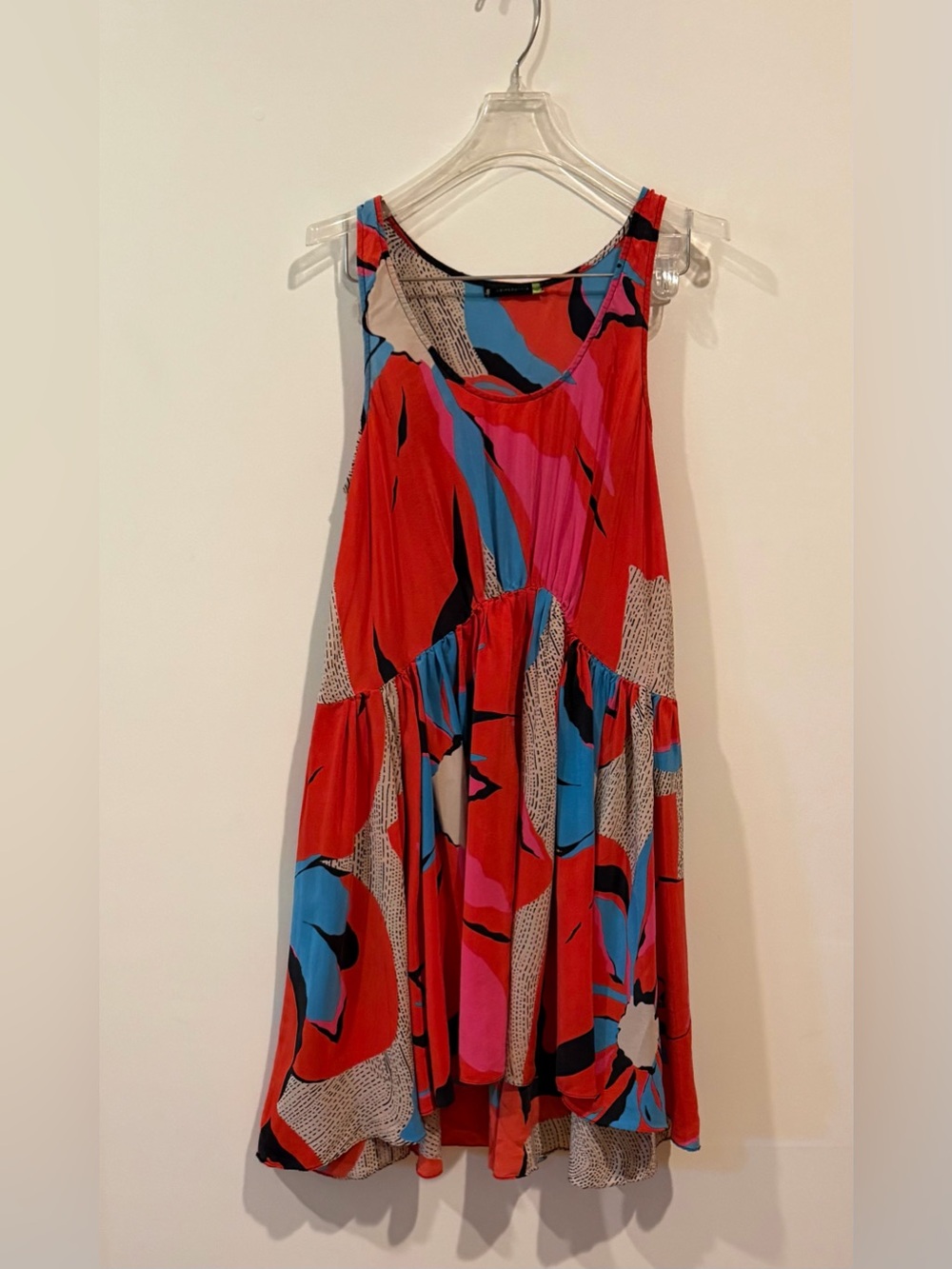 Leifsdottir Anthropologie Silk Abstract Print A-Line Dress Size 6